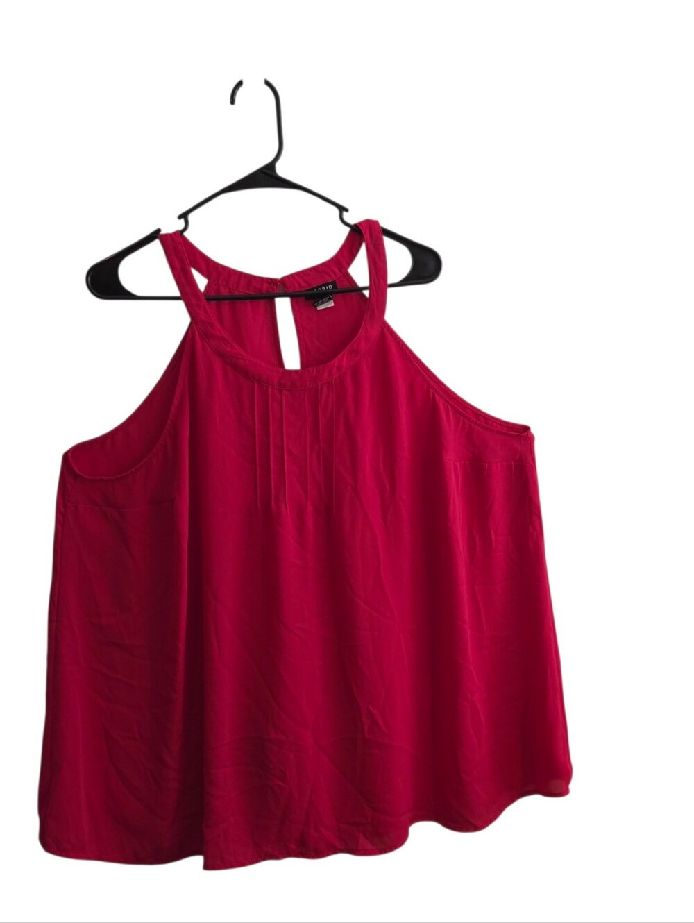 Ladies' Sleeveless Cold-Shoulder Tank Top - Raspberry